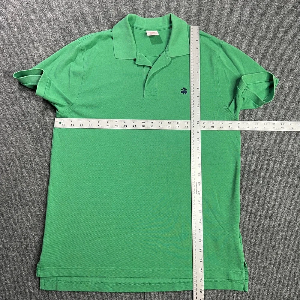 Brooks Brothers Men's Medium Green Performance Polo Shirt Original Fit Cotton